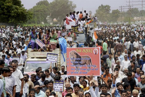 Patel community protest in Vadodara
