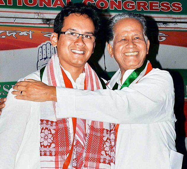 Former chief minister Tarun Gogoi and son Gaurav Gogoi